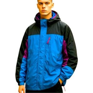 Columbia Gizzmo 90s Parka + Bomber Coat L Reversible 3 in 1 Windbreaker Jacket
